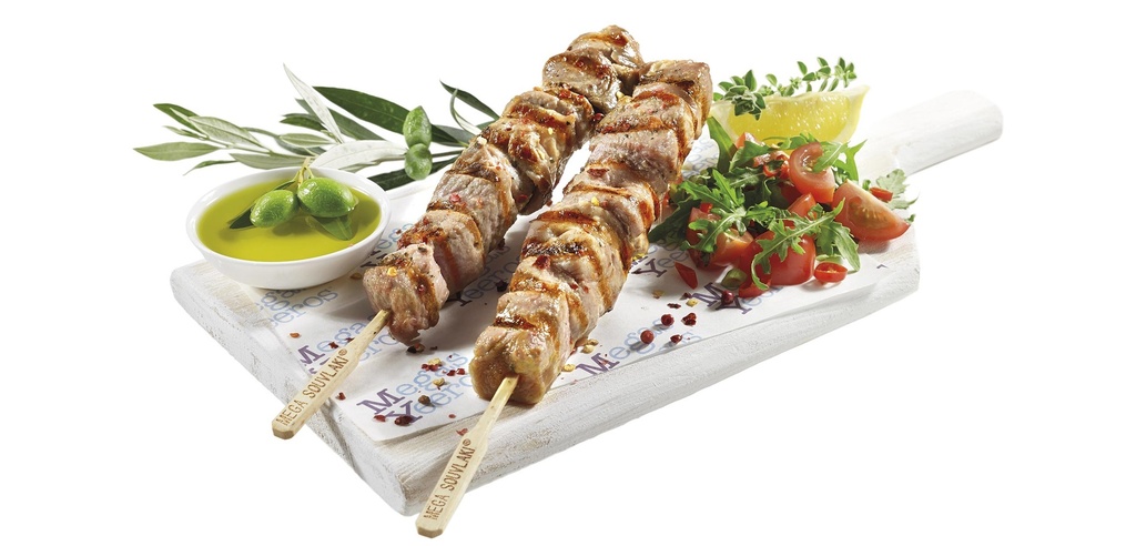 Megas Yeeros Pork Neck Souvlaki Hand made Marinated 100G