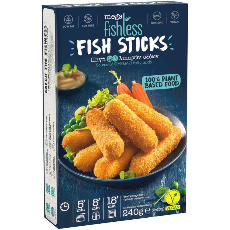 Mega Yeeros Meatless Fishless Fish Sticks 