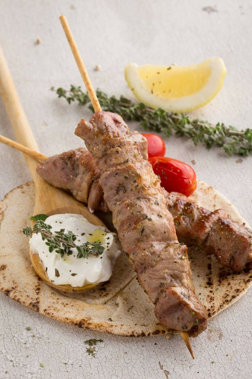 Megas Yeeros Pork Souvlaki Neck Marinated Handmade 100G