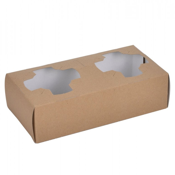 Paper Cup Holder Box 2 Positions Kraft