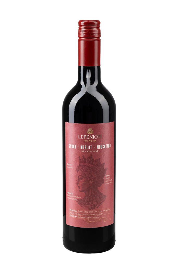 Dry Red Wine Varietal Syrah-Merlot-Mouchtaro L.W 13%