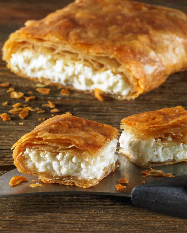 Traditional Bougatsa From Serres With Cheese 