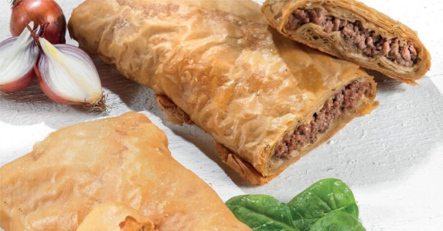 Traditional Bougatsa From Serres With Minced Meat 