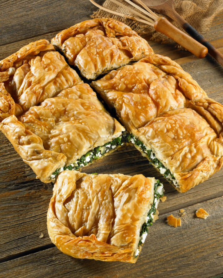 Traditional Spinach & Feta Cheese Pie Handmade