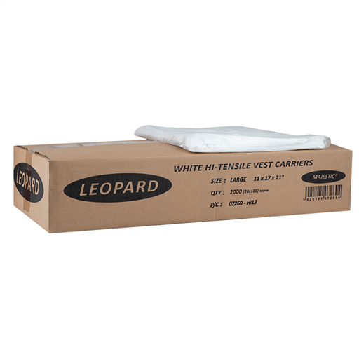[MAJ048] Majestic Carrier Bags Large White Leopard
