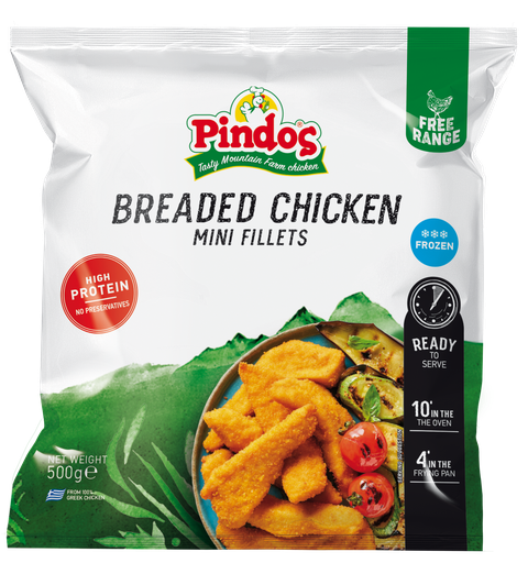 Pindos Chicken Breaded Mini Fillet Precooked