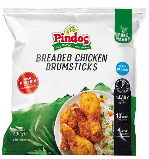 Pindos Chicken Breaded Drumstick Precooked 
