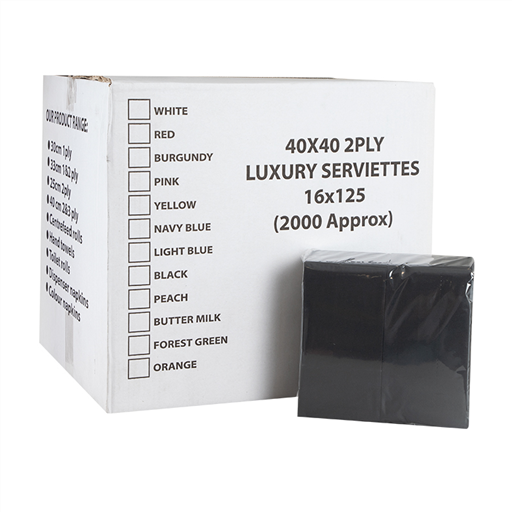 [WIP023] Wipe up Serviette Luxury 1/8 Fold Black 