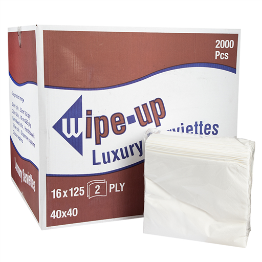 [WIP003] Wipe up Serviette Luxury 1/4 Fold White 
