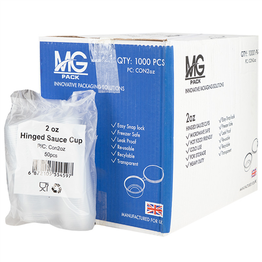 [MPA002] Mgp 2oz Hinged Clear Sauce Cups