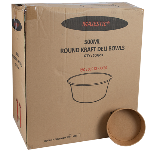 Majestic Round Kraft Deli Bowls 500ml