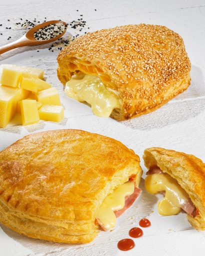 [BAK-PUF-023] Round Pie With Ham, Cheese And Sauce 235gr