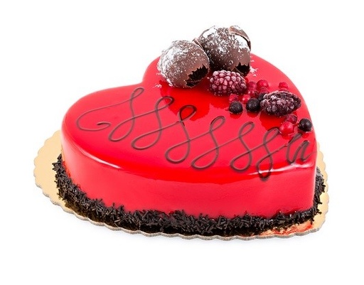 [170031] Strawberry & Chocolate Heart Cake